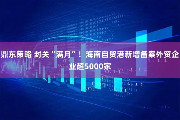 鼎东策略 封关“满月”！海南自贸港新增备案外贸企业超5000家